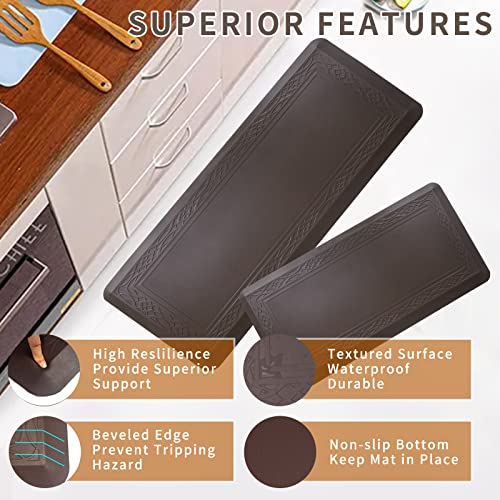 24 x 60 Inch Extra Support Anti Fatigue Comfort Kitchen Mat, Waterproof Long Kitchen Runner, Non-Slip Standing Desk Mat, Commercial Pads for Offices, Home, Garages (Bordeaux Coffee, 24” x 60”) | The Storepaperoomates Retail Market - Fast Affordable Shopping