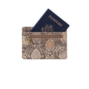 HOBO Euro Slide Compact Side Wallet For Women – Top Grain Leather Construction With Lined Interior, Compact and Functional Wallet Metal Snake One Size One Size