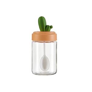 seasoning box Glass Seasoning Box Kitchen Spice Bottle Dust-proof Seasoning Jar with Spoon Lid Cactus Shape Seasoning Container Ideal for Home Use Spice jar (Size : Large)