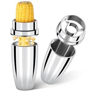 Corn Cob Stripper Tool,SYLEALA Corn Stripper for Corn on the Cob,304 Stainless Steel Corn Peeler with Cup ,Useful Corn Tool Quickly Peeling Corn Kernels Suitable for Home & Kitchen.