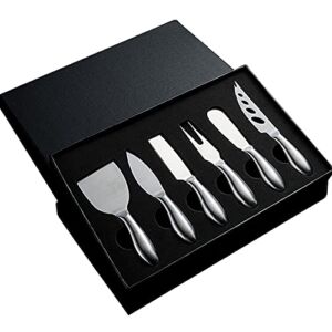 Premium 6-Piece Cheese knife Stainless Steel Cheese Knife Collection with Cheese Fork Slicer Cheese Cutters Cheese Tool Collection for Kitchen