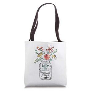 Happiness is Being a Gammy Gifts Floral Tote Bag