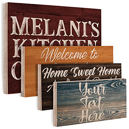Personalized Wood Signs Décor w/Your Text – 6×12/6×16/7×18/15×19 – 9 Colors & 9 Fonts – Customized Wooden Board for Wall Home Room Kitchen Farmhouse – Custom Welcome Family Sign – Christmas Gifts C1 | The Storepaperoomates Retail Market - Fast Affordable Shopping