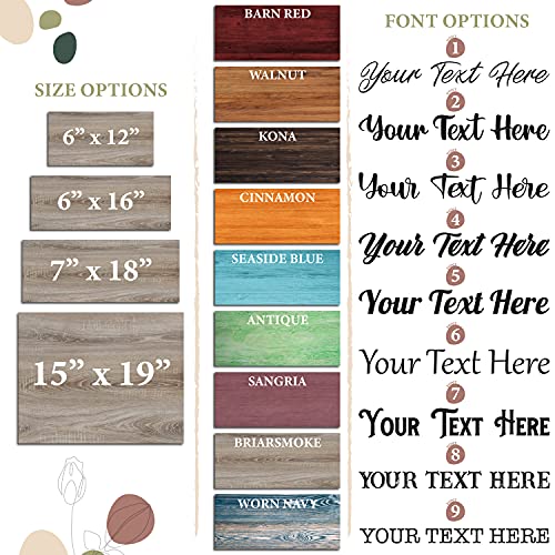 Personalized Wood Signs Décor w/Your Text – 6×12/6×16/7×18/15×19 – 9 Colors & 9 Fonts – Customized Wooden Board for Wall Home Room Kitchen Farmhouse – Custom Welcome Family Sign – Christmas Gifts C1 | The Storepaperoomates Retail Market - Fast Affordable Shopping