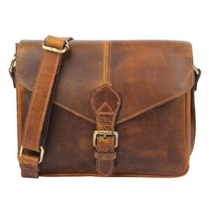 KomalC Leather Crossbody Bag for women 10 inch purse tote ladies bags satchel travel tote shoulder bag