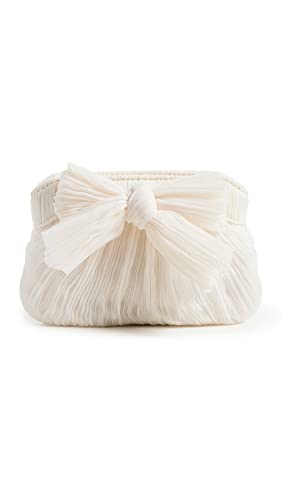 Loeffler Randall Women’s Mini Pleated Frame Clutch with Bow, Pearl, Off White, One Size | The Storepaperoomates Retail Market - Fast Affordable Shopping