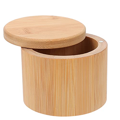 FOMIYES Wooden Condiment Pot Household Seasoning Spice Powder Jar Box with Swivel Lid Round Spice Organization Keeper for Home Kitchen | The Storepaperoomates Retail Market - Fast Affordable Shopping