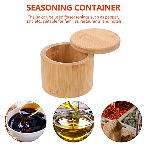FOMIYES Wooden Condiment Pot Household Seasoning Spice Powder Jar Box with Swivel Lid Round Spice Organization Keeper for Home Kitchen | The Storepaperoomates Retail Market - Fast Affordable Shopping