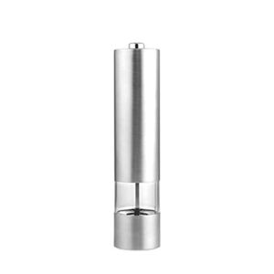 Salt and Pepper Mills Electric Grinder, Stainless Steel, Electronic Push Button Operation for Home Kitchen, Camping, Restaurant and Barbecue-1PCS