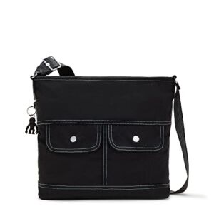 Kipling womens Women’s Cooper Bag, Lightweight Handbag, Nylon Crossbody Medium Shoulder Bag, Black, 15.25 L x 12.5 H 4 D US