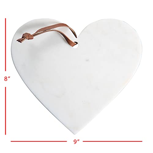 Foreside Home & Garden White Marble Heart Shaped Kitchen Serving Cutting Board, 8 x 9 x 0.5 | The Storepaperoomates Retail Market - Fast Affordable Shopping