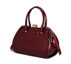 MKF Collection Satchel Shoulder Bags for Women – Handbag Purse -Lady Fashion Crossbody Pocketbook Burgundy