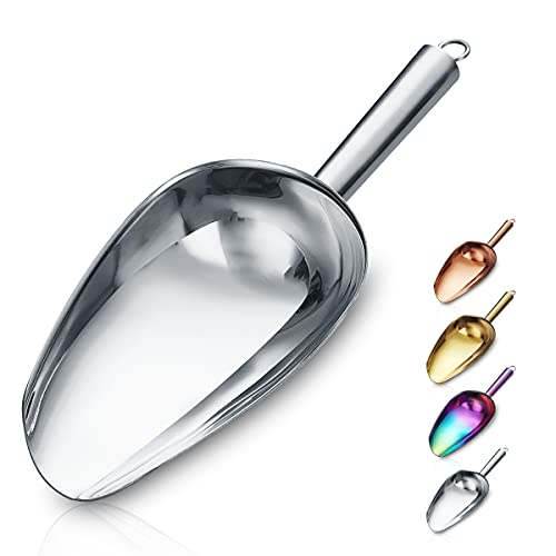 Berglander Stainless Steel Ice Scoop 6 OZ, Metal Ice Scooper For Ice Maker, Multipurpose For Candy Kitchen Bar Party Wedding Pet Animal Dog Food Scoop Beach Shovel (Silver) | The Storepaperoomates Retail Market - Fast Affordable Shopping