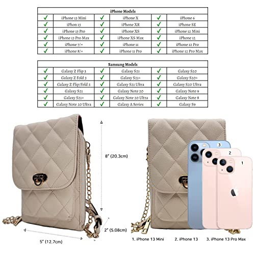 Bhumane Small Crossbody Phone Leather Bag for Women Mini Shoulder Wallet Card Purse (D – Ivory) | The Storepaperoomates Retail Market - Fast Affordable Shopping