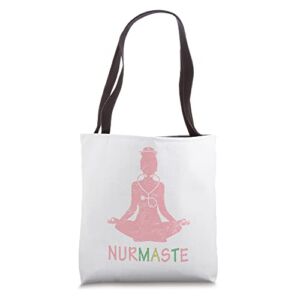 Funny Nurse Namaste Nursing Men Women Yoga Nurse Tote Bag