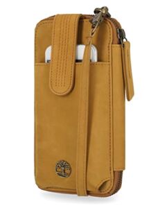 Timberland womens Wallet RFID Leather Crossbody Phone Bag, Wheat (Nubuck), One Size US