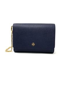 Tory Burch Women’s 82328 Emerson Snap Button Chain Wallet Crossbody Bag (Tory Navy Blue)