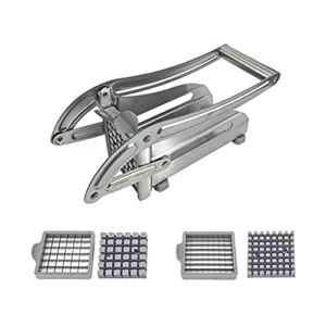 ZHANGQINGAN Stainless Steel Home French Fries Potato Chips Strip Slicer Cutter Chopper Chips Machine Making Tool Kitchen Accessories Tools (Color : Light Grey)