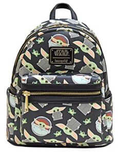 Loungefly Star Wars Baby Yoda All Over Print Womens Double Strap Shoulder Bag Purse