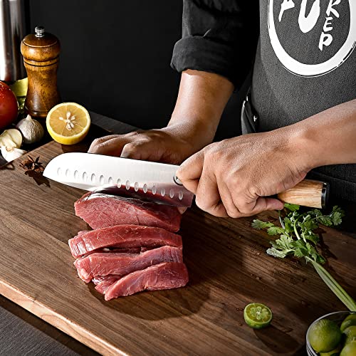 Fukep Santoku Knife Kitchen Knife Ultra Sharp Santoku Knife 7 Inch – HC Stainless Steel 7Cr17Mov – Ergonomic Resin Handle, Best Choice for Home Kitchen Chef Knife, Blue | The Storepaperoomates Retail Market - Fast Affordable Shopping