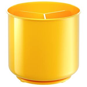 Cooler Kitchen Extra Large Rotating Utensil Holder Caddy with Sturdy No-Tip Weighted Base, Removable Divider, and Gripped Insert: Yellow | Rust Proof Plastic and Dishwasher Safe 7*7 inches