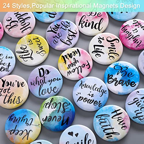 Inspirational Magnets Watercolor Round Motivational Magnets Inspirational Quote Refrigerator Magnets Cute Magnets with Quotes Encouragement Magnets for Locker Whiteboard(Classic Style,24 Pieces) | The Storepaperoomates Retail Market - Fast Affordable Shopping