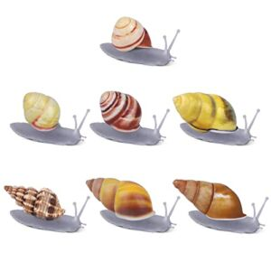 Natural Snail Shell Refrigerator Fridge Magnets, Gift Decorative Magnets Fridge Cute for Crafts, Magnets Office Kitchen Magnets Locker Glass Magnets Grey(7 PCS)