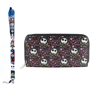 Nightmare Before Christmas Leather Wallet Jack Skellington All Over Print Faux Leather Wallet (WC Jack Skellington A)