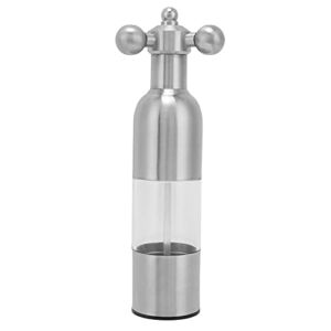 Pepper Mill, Practical Small Size Spice Grinder Portable Stainless Steel Convenient for Kitchen for Home(Silver large)