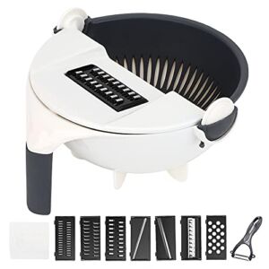 Food Container, Vegetable Chopper Non-slip Easy To Wash Detachable Blades with 6 Blades for Home for Kitchen
