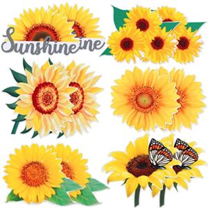 12 Pieces Sunflower Magnets Sunflower Car Magnet Fridge Magnets Art Vintage Magnets Decal Removable Fridge Magnetic Stickers Cute Locker Magnets for Office Home Whiteboard Car Decor