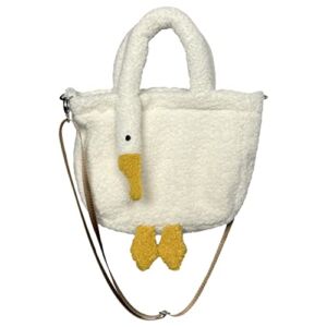 XACKWUERO Women Cute Plush Goose Bag Funny Novelty Goose Purse Tote Handbag Shoulder Shopper Bag (Shoulder)