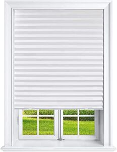 Mirrotek Pleated Window Paper Shades Light Filtering Blinds White 36″ x 69″ (Pack of 6 Temporary Blinds),MT1050