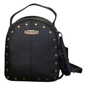 Harley-Davidson Women’s Midnight Rider Leather Convertible Backpack – Black
