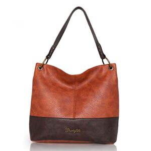 Wrangler Hobo Bags for Women Leather Tote Bag Shoulder Bag Top Handle Satchel Purses and Handbags B2B-WG20-918BR