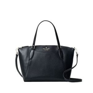 Kate Spade Pebbled Leather Monica Satchel Crossbody Handbag Black