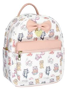 Disney Cats Saffiano Faux Leather Tote Bag Mini Backpack
