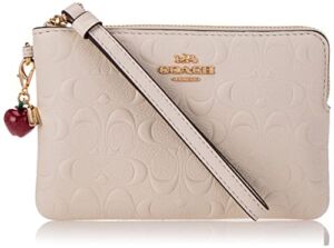 Coach Boxed Corner Zip Wristlet with 2 Detachable Charms (IM/Chalk Embossed)