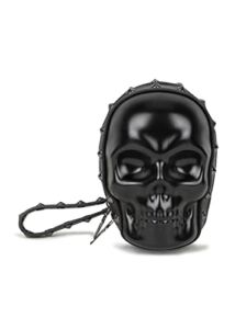 SMALLBLUER Women’s Skull Black Rivet Wristlet Bag Unique Gothic Wallet Handbags-Black