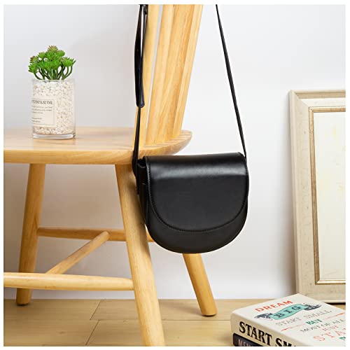 BABABA Retro Simplicity Saddle Bag Single Shoulder Bag Messenger Bag Inclined Shoulder Bag (Black) | The Storepaperoomates Retail Market - Fast Affordable Shopping