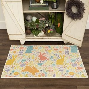 Mohawk Home Machine Washable Spring Kitchen Mat, Easter Silhouette Cream Ivory (2′ x 3’4″)