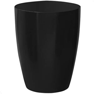 Small Trash Can – Open Top Garbage Cans for Kitchen, Office, Dorm, Bathroom, etc. –Waste Can for Compact/Tight Spaces – The Perfect Bathroom Trash Can – 2 Gallon Trash Bin – Glossy Black