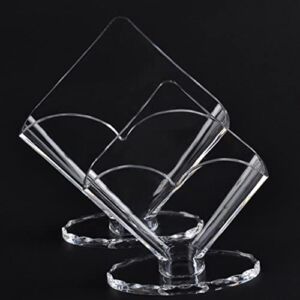 2pcs Clear Acrylic Napkin Holder Cocktail Tissue Dispenser Tabletop Stand Napkin Organizer for Halloween Christmas Kitchen Restaurant Home Bar Accessories(S,L)