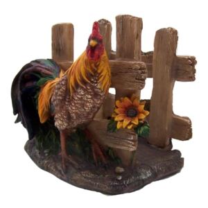 Rooster with Fence Napkin Holder, Kitchen Accessory, Farmhouse Décor, Unique Table Accent, 5.25 Inches High