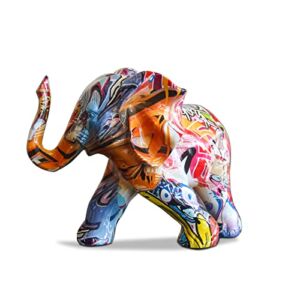 SUGUTEE Elephant Decor, Large Elephant Figurines Statue Home Decor, Elefantes para Decoracion Casa (Colorful)