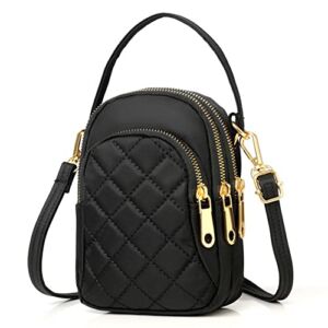 Small Crossbody bags Cell Phone Wallet Purses Travel Pouch Mini Shoulder Bag for Women Girl, Black