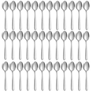 Gymdin 36 Pieces Teaspoons Set, 6.2 Inches Spoons Set, Stainless Steel Teaspoons Silverware, Small Spoons, Mirror Polished & Dishwasher Safe, Tea Spoons Suitable for Home, Kitchen and Restaurant