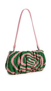 STAUD Women’s Beaded Bean Convertible Bag, Acid Swirl Emerald/Quartz, Pink, Green, One Size