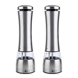 CYXI Salt And Pepper Grinder Set – Refillable Stainless Steel Grinders With Adjustable Coarse Mills – Kitchen Cooking Salt and Pepper Shaker Spice Grinder Home Kitchen Chef Gift