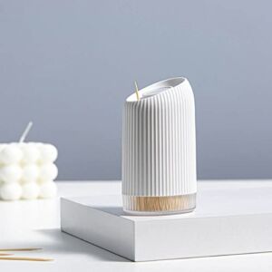 Enjcwer Toothpick Holder,Sturdy and Durable Toothpick Dispenser,Pure White Fashion Simple for Home decoration,Can Hold 350 Toothpicks,Home Restaurant Supplies